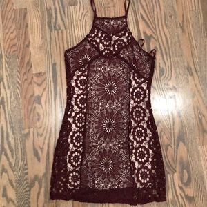 Maroon lace dress